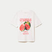 T-shirt oversize manches courtes blanc femme