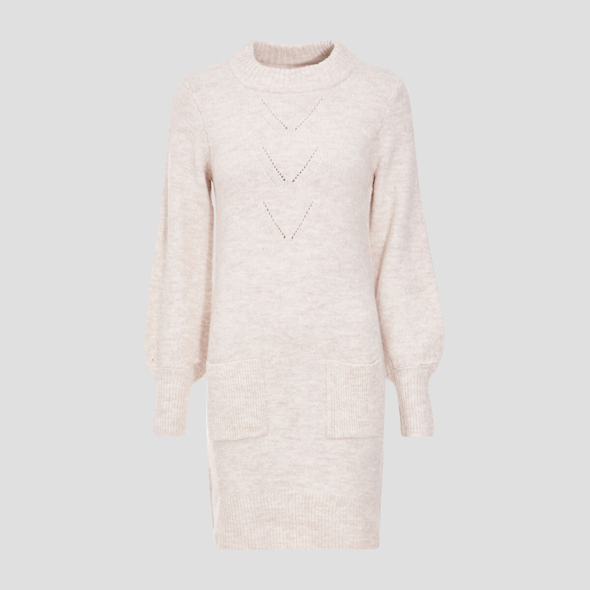Robe pull droite sable femme