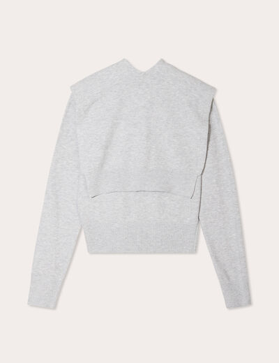 Pull effet 2-en-1 gris foncé femme