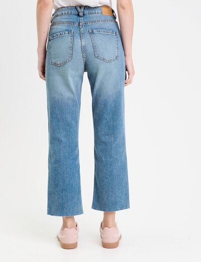 Jeans droit taille haute denim dirty femme