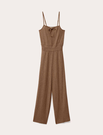 Combinaison large stretch marron femme