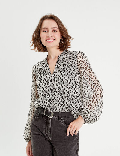 Blouse manches longues blanc femme