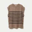 Pull sans manches marron femme