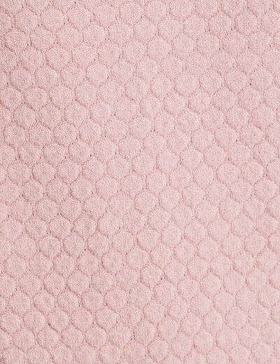 Pull col rond rose poudrée femme