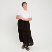 Jupe évasée longue noir femme
