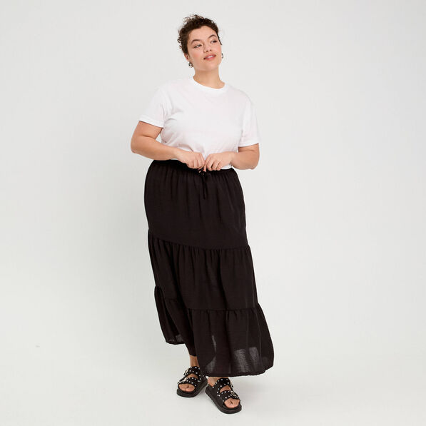jupe evasee longue noir femme Jupe évasée longue noir femme