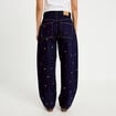 Jean avec broderie bleu marine femme