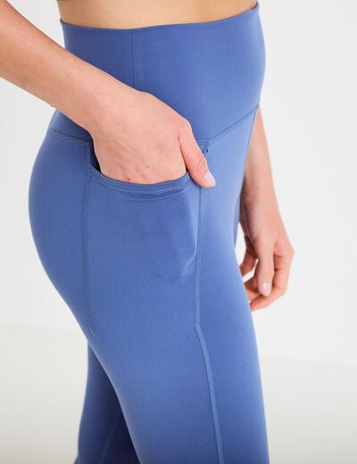 Leggings taille haute bleu fonc&eacute; femme