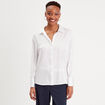 Chemise manches longues satin blanc femme