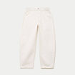 Jean barrel cropped taille standard denim blanc femme