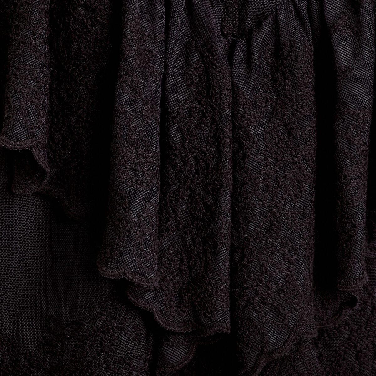 Blouse manches 3/4 dentelle noir femme