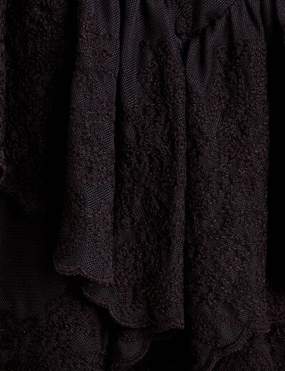 Blouse manches 3/4 dentelle noir femme