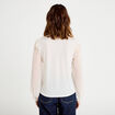 Blouse col v manches longues ecru femme
