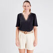 Blouse manches courtes noir femme