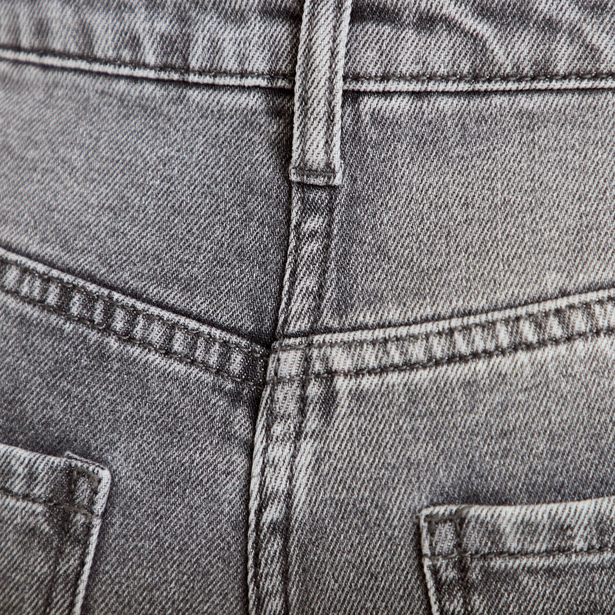 Jean barrel cropped taille standard denim gris femme