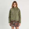 Veste matelassée zippée vert kaki femme