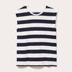 T-shirt col rond sans manches blanc femme