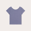 T-shirt manches courtes côtelé bleu gris femme