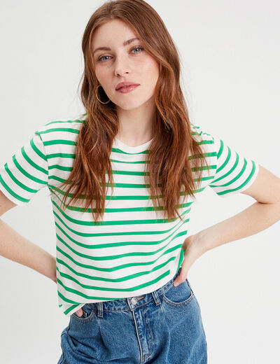T-shirt manches courtes blanc femme