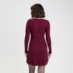 Robe tricot patineuse c&ocirc;tel&eacute;e bordeaux femme