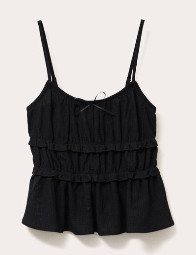 Blouse bretelles fines noir femme