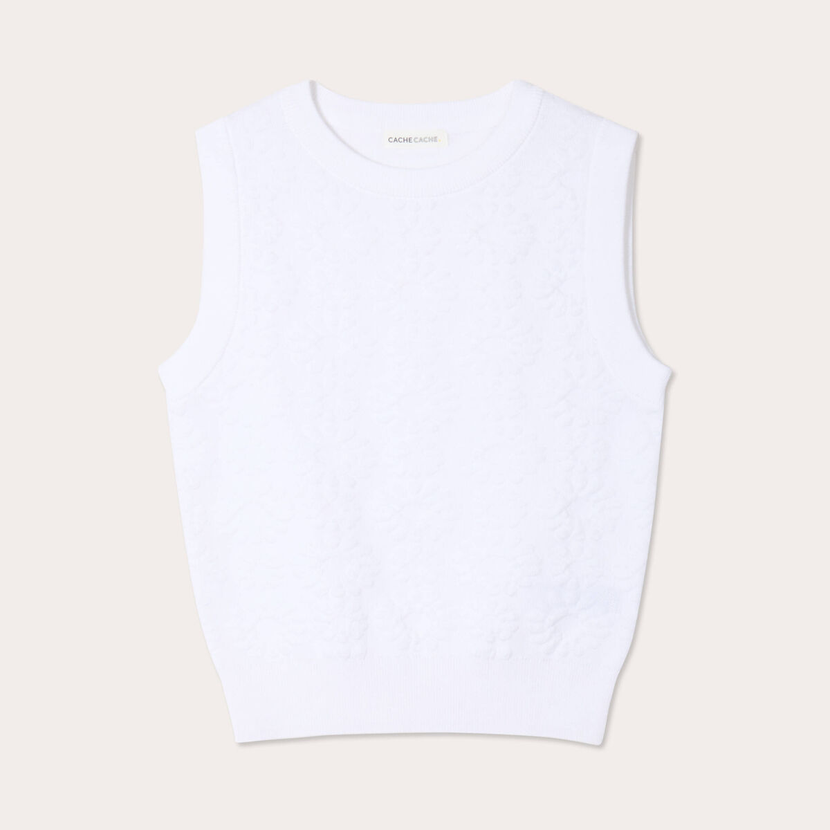Débardeur tricot blanc femme