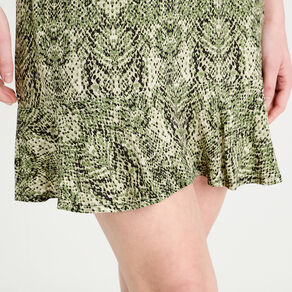 jupe courte evasee vert kaki femme Jupe courte évasée vert kaki femme
