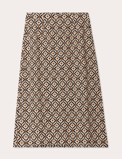 Jupe midi évasée blanc femme