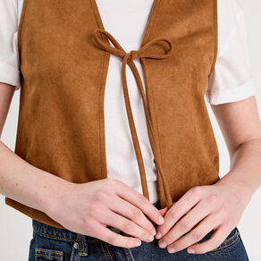 veste suedine nouee marron femme Veste suédine nouée marron femme