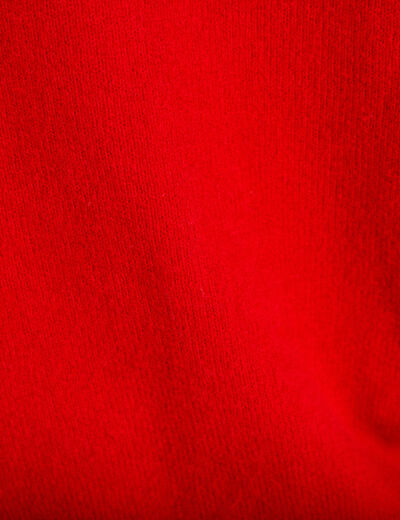 Gilet brod&eacute; col v manches longues rouge femme
