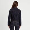 Veste courte zippée en jean denim brut femme
