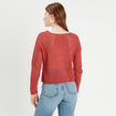 Pull crochet manches longues vieux rose femme
