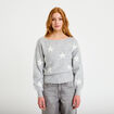 Pull col bateau manches longues gris clair femme