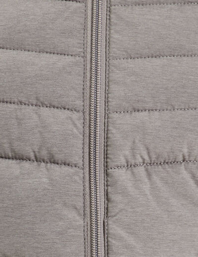Doudoune ajustée à capuche gris clair femme