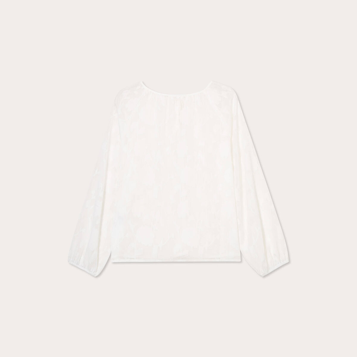 Blouse brodée ecru femme
