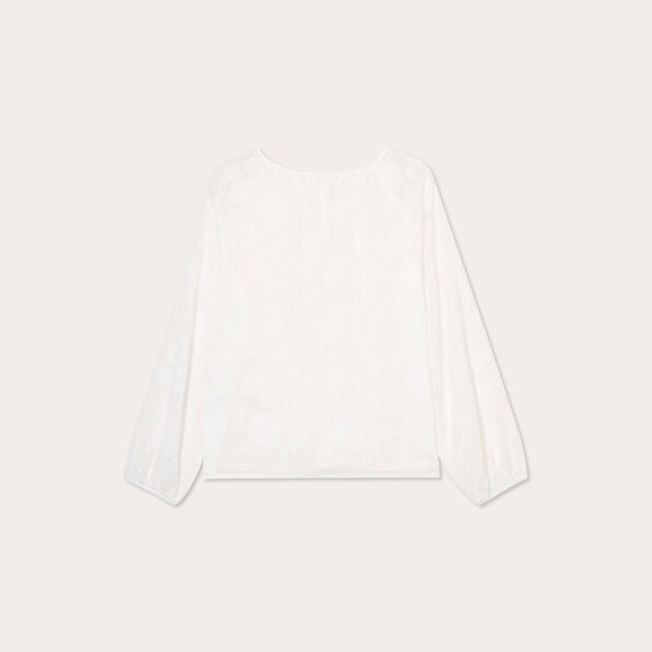 Blouse brodée ecru femme