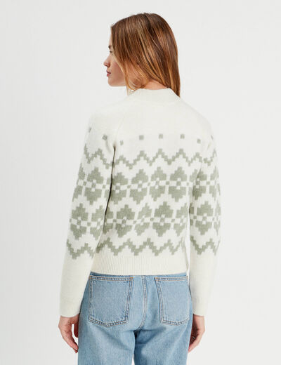Pull col montant gris clair femme