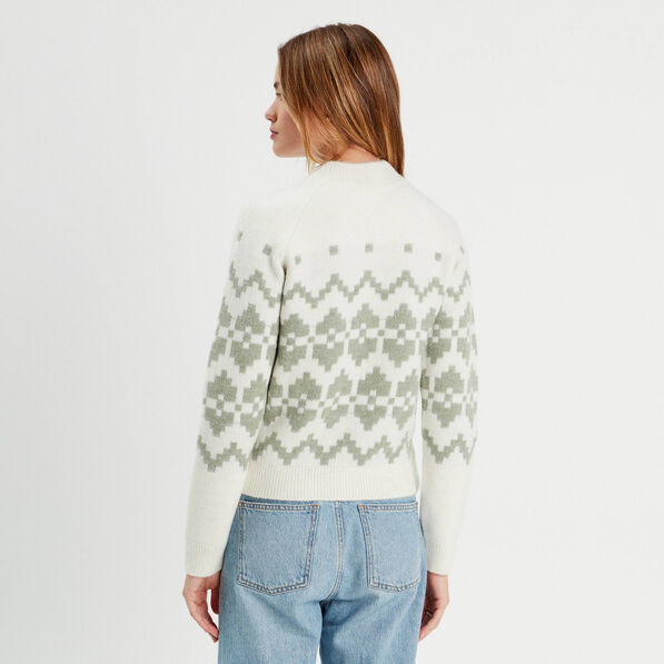 Pull col montant gris clair femme