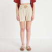 Short avec ceinture amovible beige femme