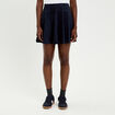 Jupe courte &eacute;vas&eacute;e aspect daim bleu marine femme