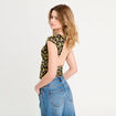 Blouse dos ouvert noir femme