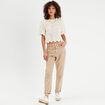 T-shirt macramé col rond ecru femme