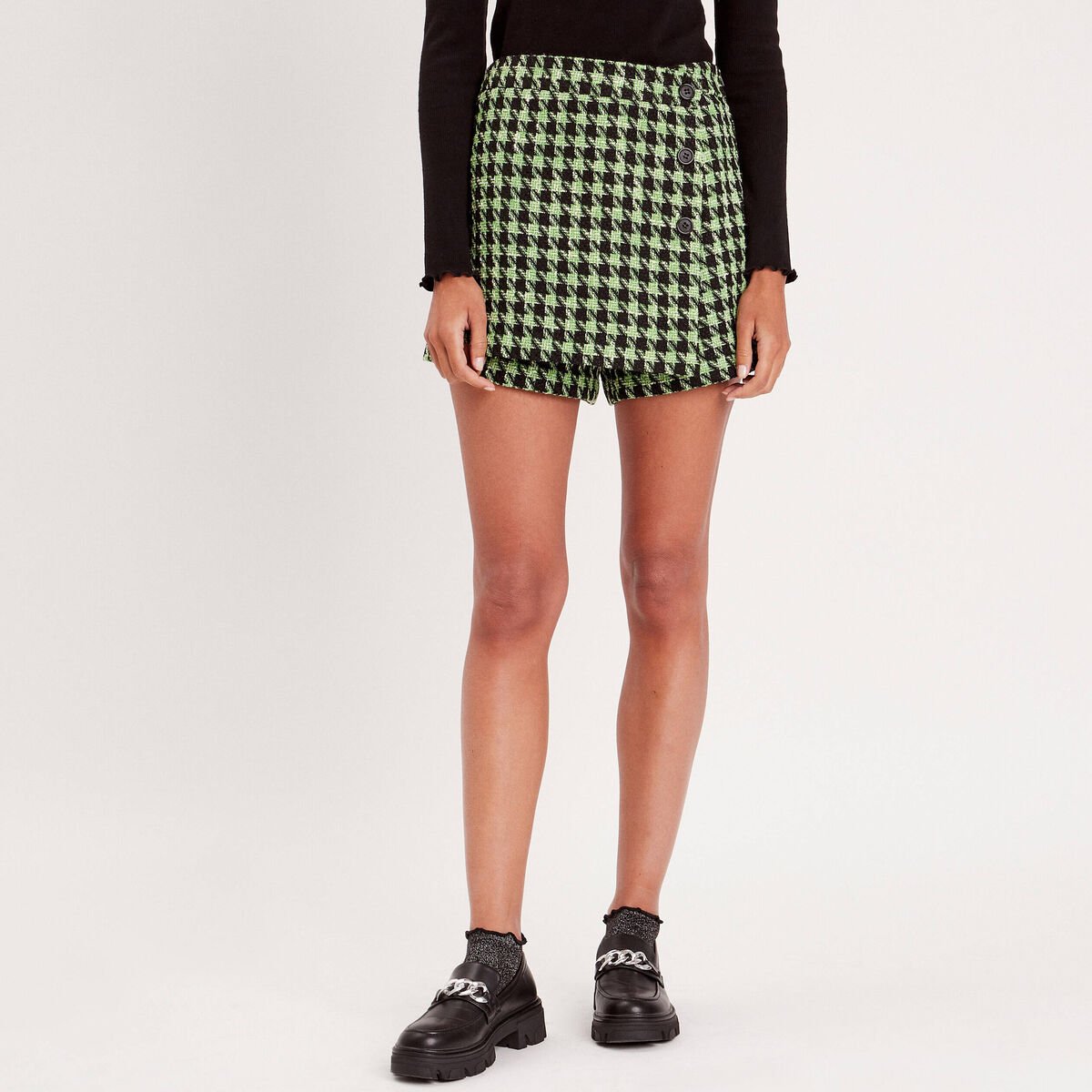 Jupe-short droite noir femme