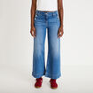 Jean wide leg cropped taille haute denim double stone femme