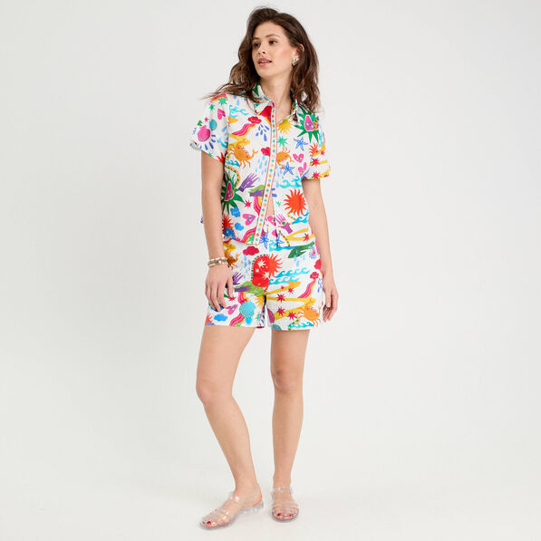 Chemise manches courtes blanc femme