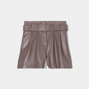 short droit simili cuir taupe femme Short droit simili cuir taupe femme