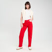 Jeans droit 5 poches rouge femme