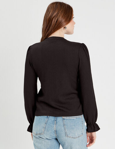 Blouse manches longues noir femme