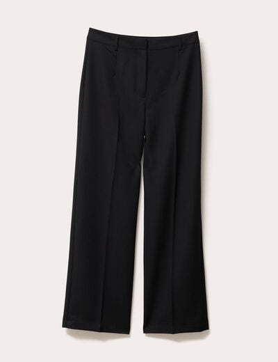 Pantalon bootcut taille haute noir femme