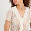 Top dentelle et volants ecru femme